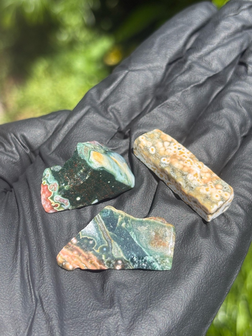 Ocean Jasper Crystal Tumble Set - Sea Jasper Bundle - Orbicular Jasper Polished